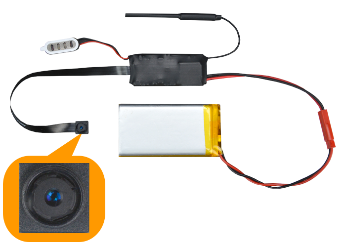 Hidden battery-powered camera